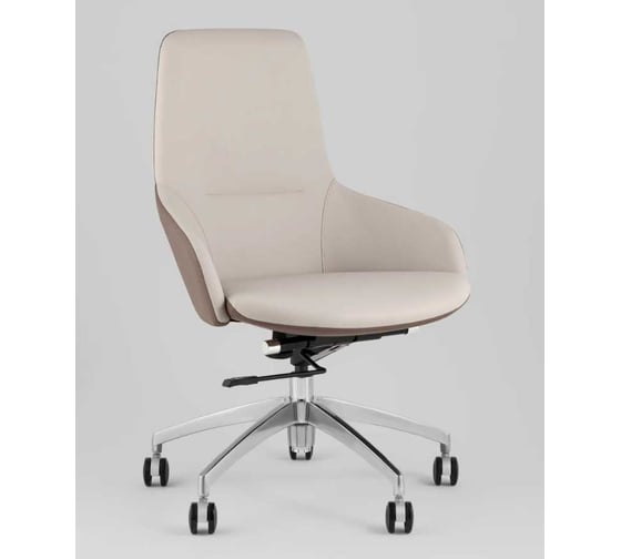 Компьютерное офисное кресло Стул Груп TopChairs Soulo бежевый, коричневый A308-A 8371-6/1