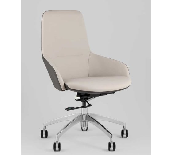Компьютерное офисное кресло Стул Груп TopChairs Soulo, бежевый, серый A308-A 8371-12/1