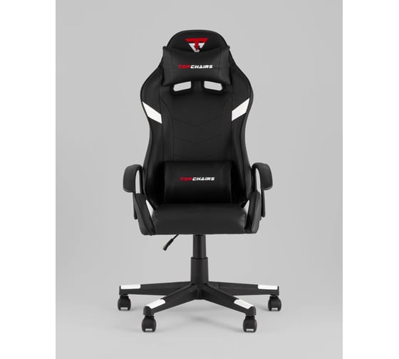 Кресло компьютерное игровое Стул Груп TopChairs Warden, черно-белый GF-8066-5 black+white