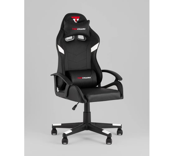 Кресло компьютерное игровое Стул Груп TopChairs Warden, черно-белый GF-8066-5 black+white