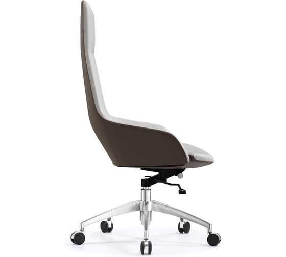 Кресло компьютерное руководителя Стул Груп TopChairs Soulo, бежевый, коричневый A308 8371-6/1