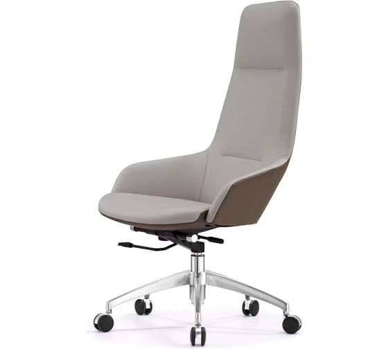 Кресло компьютерное руководителя Стул Груп TopChairs Soulo, бежевый, коричневый A308 8371-6/1