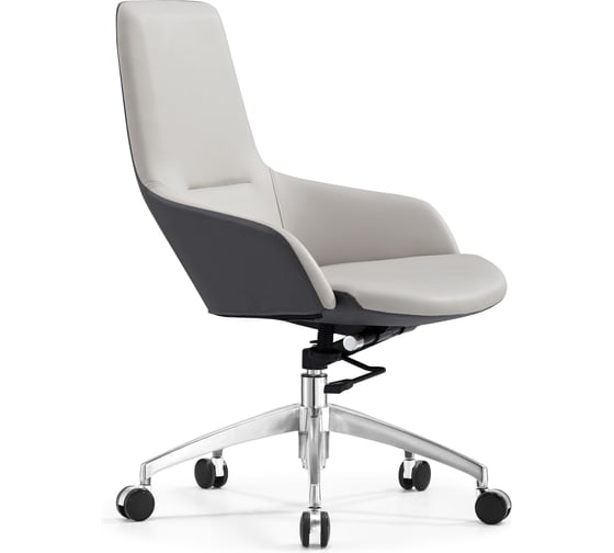 Кресло компьютерное руководителя Стул Груп TopChairs Soulo, бежевый, серый A308 8371-12/1