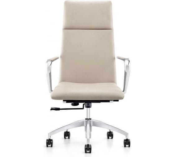 Кресло для руководителя Easy Chair 593 TPU бежевое, искусственная кожа, металл 1169107
