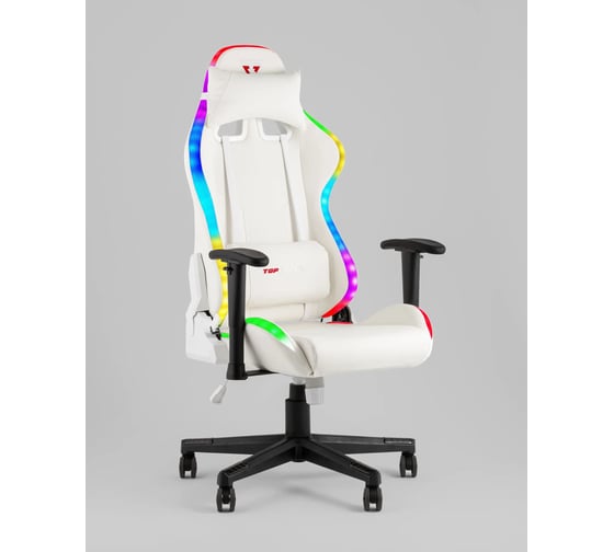 Кресло игровое компьютерное Стул Груп TopChairs GMM-080, белый, на черной базе GMM-080WB white-bl.arm 1