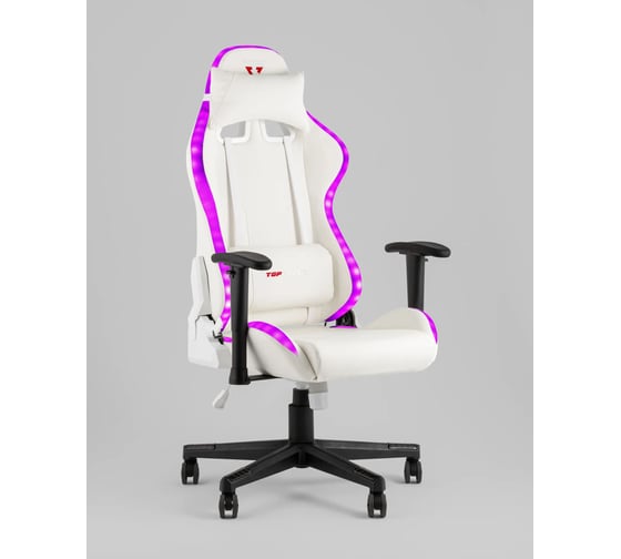 Кресло игровое компьютерное Стул Груп TopChairs GMM-080, белый, на черной базе GMM-080WB white-bl.arm
