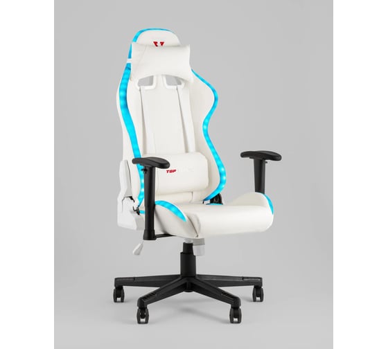 Кресло игровое компьютерное Стул Груп TopChairs GMM-080, белый, на черной базе GMM-080WB white-bl.arm