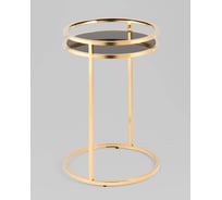 Столик журнальный круглый Стул Груп Гестия 41 60, стекло черное, сталь золото EET-079-TG