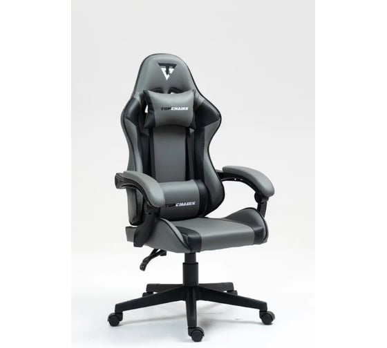 Кресло компьютерное игровое Стул Груп TopChairs Commander, серо-черный GF-8082 grey+black