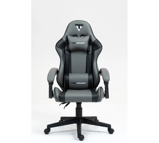 Кресло компьютерное игровое Стул Груп TopChairs Commander, серо-черный GF-8082 grey+black
