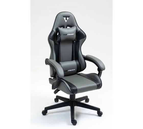 Кресло компьютерное игровое Стул Груп TopChairs Commander, серо-черный GF-8082 grey+black