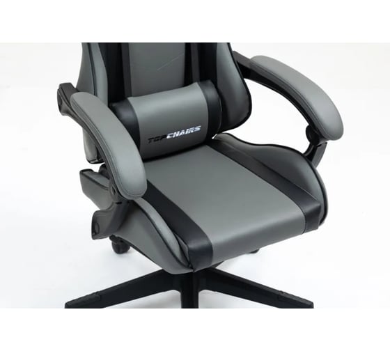 Кресло компьютерное игровое Стул Груп TopChairs Commander, серо-черный GF-8082 grey+black