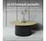 Круглый журнальный стол с металлическим подстольем GENGLASS 600х600 мм, TRUBIS Wood, чёрное подстолье, столешница орех 100 см GGT-03-2-1-М-100 6