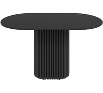 Овальный обеденный стол GENGLASS с чёрным металлическим подстольем и чёрной столешницей TRUBIS Wood, 1400х800х750 мм GGT-03-2-2-O-14080