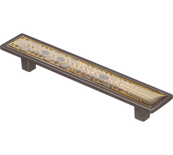 Ручка-скоба KERRON JEWEL 128 мм, полимер, черный лакированный никель KA1-128JW42P-NF