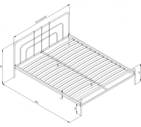Двуспальная кровать Woodville Ирэн 160х200 см, черная 613390