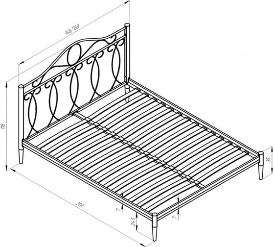 Двуспальная кровать Woodville Кери 160х200 см, белая 613388
