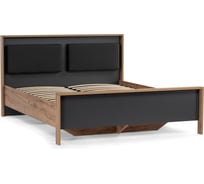 Двуспальная кровать Woodville Тхан 180х200 см, дуб крафт золотой/антрацит 533199