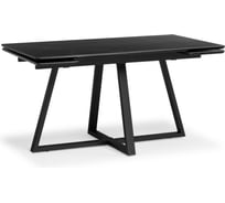 Керамический стол Woodville Памелла 140(200)х80 см, черный мрамор shakespeare black/черный 612194