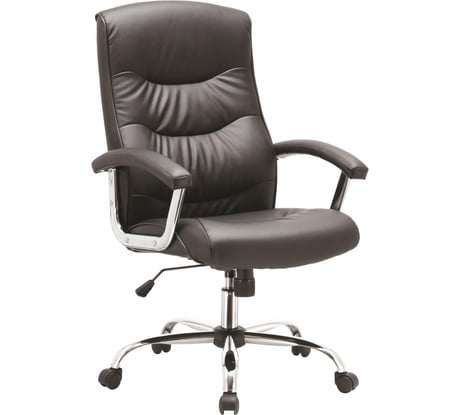 Кресло BN_Dt_EChair-550 TR Комус Мебель рец.кожа черная, хром 526698