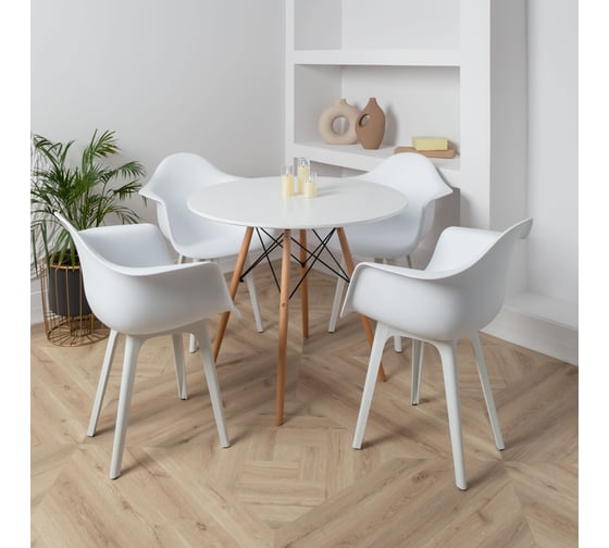 Стул-кресло из пластика DERSTUHL Plast White Eames, белый DSL045.101