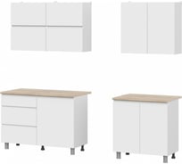 Кухня Woodville Валенсия 2.0 белый текстурный/дуб сонома 539275