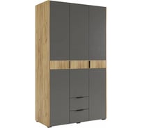 Шкаф Woodville Адам трехдверный, дуб крафт золотой/графит 576855