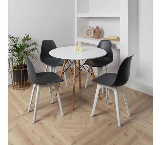 Комплект стульев пластиковых DERSTUHL 2 шт Plast White Eames, темно-серый, DSL044.103.2