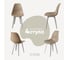 Комплект стульев пластиковых DERSTUHL 4 шт Plast White Eames, темно-бежевый, DSL044.113.4 1