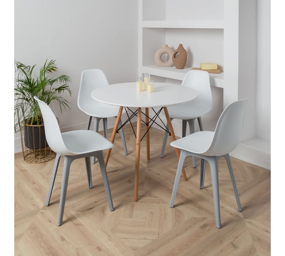Стул DERSTUHL Plast Grey Eames, белый, комплект 4 шт DSL044.201.4 1