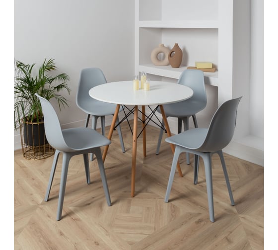 Комплект стульев пластиковых DERSTUHL 2 шт Plast Grey Eames, светло-серый, DSL044.202.2