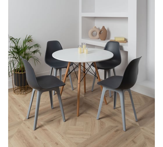 Стул пластиковый DERSTUHL Plast Grey Eames, темно-серый DSL044.203