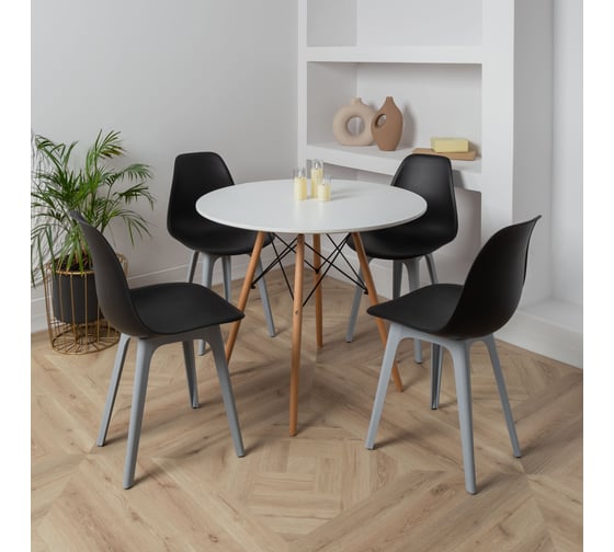 Стул DERSTUHL Plast Grey Eames, черный, комплект 4 шт DSL044.210.4 1