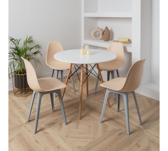 Стул DERSTUHL Plast Grey Eames, теплый бежевый, комплект 4 шт DSL044.214.4 1