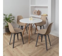 Стул DERSTUHL Plast Dark Grey Eames, темно-бежевый, комплект 4 шт DSL044.313.4