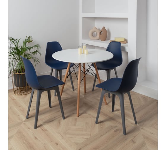 Стул DERSTUHL Plast Dark Grey Eames, темно-синий, комплект 4 шт DSL044.317.4 1