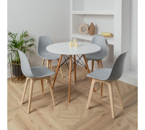 Стул пластиковый DERSTUHL Plast Beige Eames, светло-серый DSL044.402