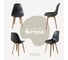 Комплект стульев пластиковых DERSTUHL 4 шт Plast Beige Eames, темно-серый, DSL044.403.4 1