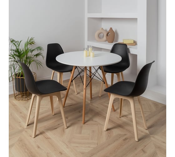 Стул DERSTUHL Plast Beige Eames, черный, комплект 4 шт DSL044.410.4 1