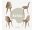 Комплект стульев пластиковых DERSTUHL 4 шт Plast Beige Eames, темно-бежевый, DSL044.413.4 1