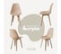 Комплект стульев пластиковых DERSTUHL 4 шт Plast Beige Eames, теплый бежевый, DSL044.414.4 1