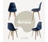 Комплект стульев пластиковых DERSTUHL 4 шт Plast Beige Eames, темно-синий, DSL044.417.4 1