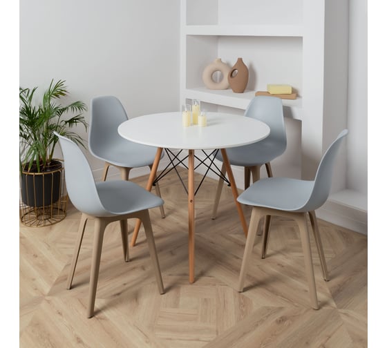 Стул DERSTUHL Plast Dark Beige Eames, светло-серый, комплект 4 шт DSL044.502.4