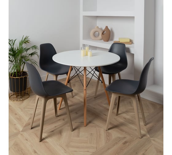 Стул DERSTUHL Plast Dark Beige Eames, темно-серый, комплект 4 шт DSL044.503.4 1
