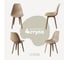 Комплект стульев пластиковых DERSTUHL 4 шт Plast Dark Beige Eames, темно-бежевый, DSL044.513.4 1
