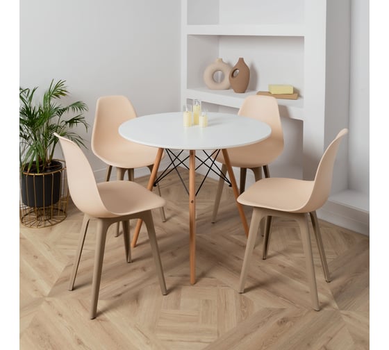 Стул DERSTUHL Plast Dark Beige Eames, теплый бежевый, комплект 4 шт DSL044.514.4