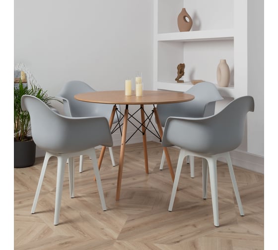 Стул-кресло из пластика DERSTUHL Plast White Eames, белый DSL045.102