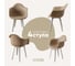 Комплект стульев пластиковых DERSTUHL 4 шт Plast White Eames, темно-бежевый, DSL045.113.4 1