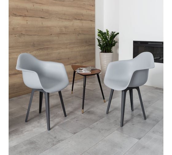 Комплект стульев пластиковых DERSTUHL 2 шт Plast Dark Grey Eames, белый, DSL045.302.2 1
