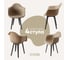 Комплект стульев пластиковых DERSTUHL 4 шт Plast Dark Grey Eames, темно-бежевый, DSL045.313.4 1
